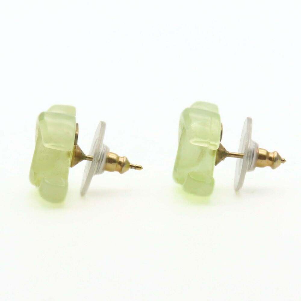 CHANEL Authentic Green Logo Earrings - Picture 2 of 10